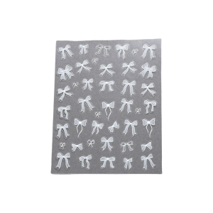 White Bows Nails Art Stickers 3D Bowknot Nail Sticker Ribbon Bows Nail Decals Adhesive Nail Sticker