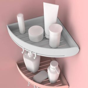 Plastic Bathroom Kitchen Corner Storage Tray Rack/Rak Dulang Penyimpanan Sudut Dapur Bilik Mandi/塑料浴室厨房角落储物托盘架