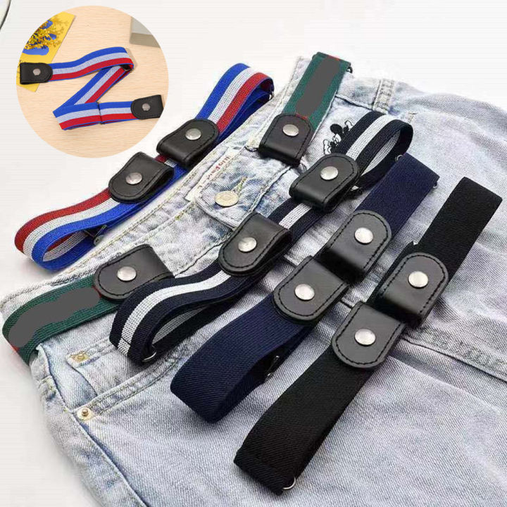 PC Punch Free Decoration Invisible Elastic Waist Belt Jeans Pants  Buckleless Elastic Belt Lazy Belts For Women Men