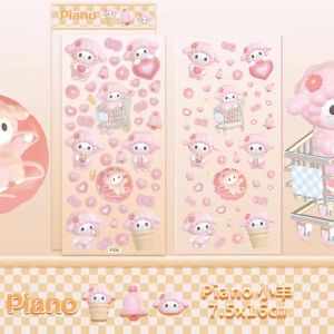 🇲🇾Ready Stock🇲🇾SANRIO Star Laser Cute 3D Sticker Cartoon Modeling DIY melody Kuromi Cinnamoroll PVC Sticker Notebook cup diary suitcase