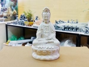 Tượng Phật Bà Quan Âm Bồ Tát cao cấp Cao 15cm - Phụ kiện trang trí tiểu cảnh bể cá non bộ (TM04)