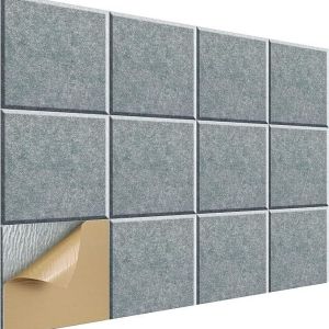 แผ่นโฟมเก็บเสียง 3D 100 แผ่น/แพ็ค กันไฟลาม 30x30x0.9cm พร้อมแผ่นรองกาว สำหรับห้องเสียงและห้องตั้งเครื่องเสียง
