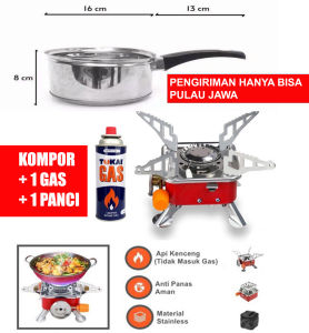 PAKET Kompor Camping Gas Model Kotak Mini + GAS Kaleng Portabel Mini Alat Masak Gunung Kemping