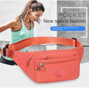 GDRGHJN ซิปมีซิป กระเป๋าคาดเอวสำหรับเล่นกีฬา ไนลอนทำจากไนลอน จุได้มาก กระเป๋าคาดอก หวานหวานแหววว ถุงข้อความ กระเป๋าคาดเอวไนลอน กีฬากีฬากีฬา