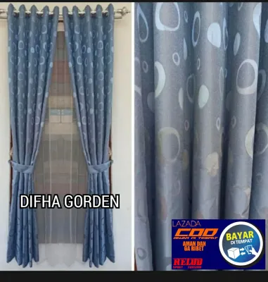GORDEN MINIMALIS Model smokring untuk Jendela dan Pintu Rumah Panjang 2meter Tirai Kamar Hordeng Murah
