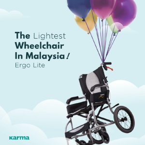 KARMA 18" Seat Ergo Lite Aluminum Ultra Lightweight Wheelchair Wheel chair Kerusi Roda Ringan Enteng Travel Foldable 超轻 轮椅