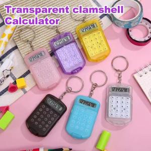 Portable Mini Flip Calculator Hanging Pendant Keychain Gift Portable Student Exam Study Keychain