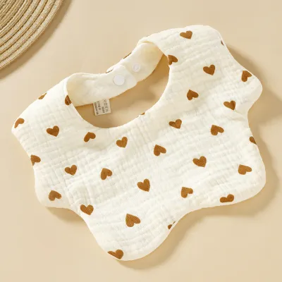 6 Layer Cotton Newborn Baby Printed Bib Saliva Towel 360 Degree Childrens Wavy Muslin Scarf