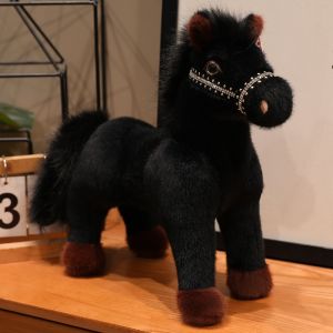 JOJO CASTLE Simulation Horse Plush Toys High Quality Stuffed Lifelike Lying/Standing  Pose Pony Doll Pretty Desktop Decor Kids Companion Lifelike Animal Model Great Gift for Kids Children