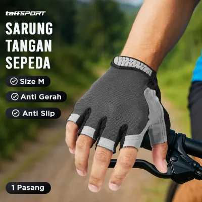 TaffSPORT Sarung Tangan Half Finger Sepeda Gym M - TSTS - Blue