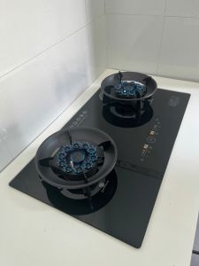 Bếp ga âm lật cảm ứng mặt kính 10 đầu đốt khóa gas tự động hẹn giờ tắt bếp cao cấp