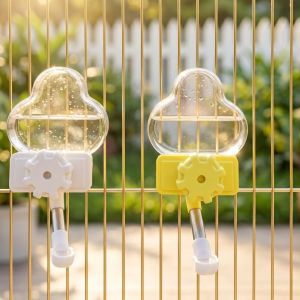 DIVATEN Hanging Bird Water Dispenser Cloud Shape Plastic Cage Water Bottle  Transparent Reservoir Automatic Bird Feeder Hamster Cage