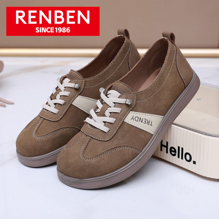 RENBEN Shoes New non-slip versatile lace-up sneakers round