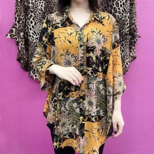Oversized Leopard Print Lapel Shirt for Women 2026 Summer Fashion Mothers Loose Sun Protection Top