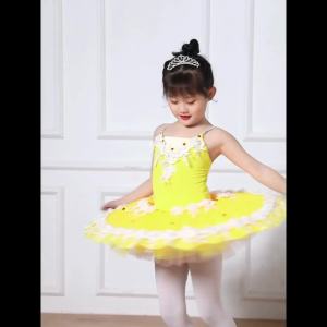 Childrens Ballet Performance Costume Princess Swan Lake Tulle Dress Toddler Glowing Dance TUTU Performance wear