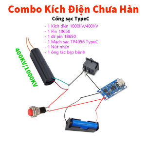 Kích Điện Cao Áp Vào 3V7-6V ra 400KV 1000KV(Máy đánh lửa dùi cui) - Module tăng áp