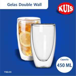 LIVING HOME Gelas Kopi Tahan Panas Gelas Kaca model Unik Gelas Kaca Aesthetic Murah Cangkir Kopi Double Wall Gelas Teh Tahan Panas