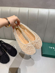 Giày nữ giày búp bê mix nơ cao cấp pha ren lên chân cực xinh xắn