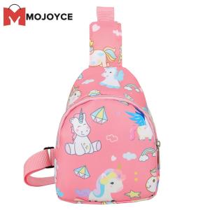 MOJOYCE กระเป๋าไนล่อนสะพายข้างสำหรับเด็กกระเป๋าคาดลำตัวพิมพ์ลายการ์ตูนน่ารักสำหรับเด็กผู้หญิงเด็กผู้ชาย