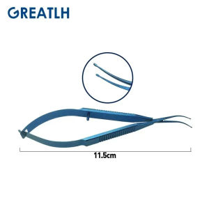 MEDGREAT 1 chiếc Kẹp cấy kính áp tròng kiểu mỏ vịt Kẹp giữ kính nội nhãn Dụng cụ nhãn khoa gấp gọn bằng pha lê mềm loại nửa hình.