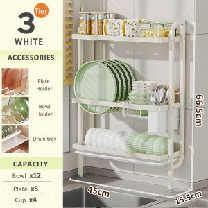 ​LivinEase No Drilling 3-Tier Wall-Mounted Dish Rack 60KG Heavy Duty Stainless Steel 304 Kitchen Organizer with Water Tray