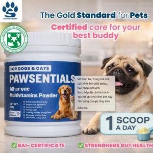 Favoured Buddy Pawsentials Multivitamins Powder for Dogs & Cats– Pet Vitamin Supplement Supports Immunity