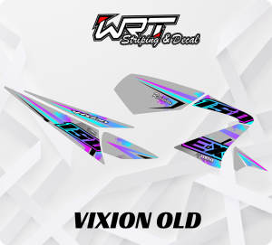 Striping Transparan Vixion Old -Stiker Transparan Vixion Lama Rainbow