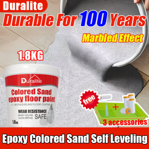 🔥Upgrade 10-in-1 PRO🔥 1.8KG Epoxy Colored Sand Floor Paint - Self-Leveling Resin Paint with Marble Texture | Anti-Slip Wear-Resistant & Waterproof | Ideal for Home Floors Living Rooms Balconies & Garages | Professional Household Floor Coating