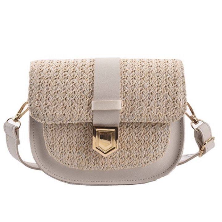 EMS fashion Handwoven round rattan women shoulderbag bags leather ...