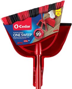 O-CedarPro Broom with Step-On Dustpan Remove 99% with One Sweep Removes 3 Times MoreHair Quiet Cleaning Tool for Cat and Dog Owners