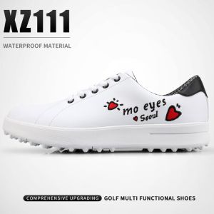 PGM Womens Waterproof Golf Shoes Light Weight Soft and Breathable Universal Outdoor Camping Sports Shoes All-match White Shoes XZ111