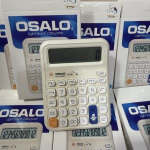 เครื่องคิดเลข 12 หลัก OSALO รุ่น A+100 ขนาด 12.7x9.6 cm ปุ่มนิ่ม กดง่าย ขนาดพกพา สะดวก