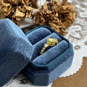 Adjustable Peridot Gold-plated Ring Simple Vintage Temperament Stones 2025年新款日系轻奢橄榄绿镀金戒指简约复古气质宝石指环轻奢风