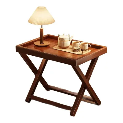 Square Foldable Small Table Sofa Side Table Living Room Mini Coffee Table Portable Minimalist Storage Rack Small Tea Table