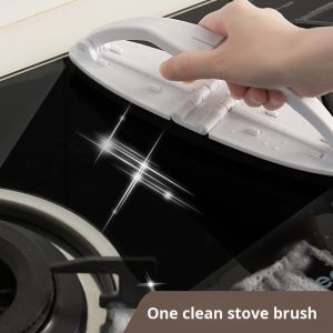 H Bathroom tile cleaning brush handle folding oil stain tile brush kitchen stove pot washing brush