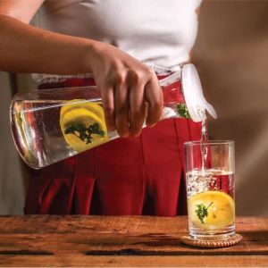 1L/1.5L/2L Urban Kitchen Carafe with White Lid Fridge Water Jug Water Bottle Water Tumbler