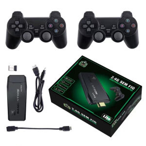 Máy Chơi Game Cầm Tay 4 Nút Kết Nối HDMI Không Dây Tích Hợp 10000 Trò Cổ Điển Mame MD GBA FC PS1 Kèm 2 Tay Cầm