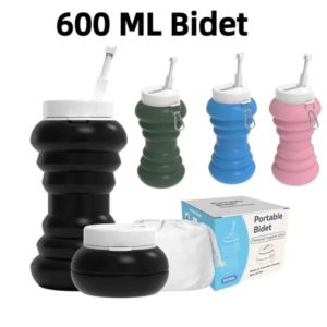 MECOME 600ml Travel Bidet Large Capacity Foldable Toilet Sprayer Silicone Handheld Bidet for Personal Hygiene Cleaning