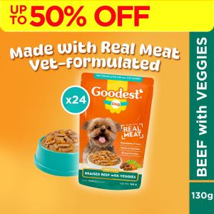 Goodest Dog Wet 130g Pack of 24 (Beef and Liver Grilled Chicken and LiverBraised Beef w/ Veggies)