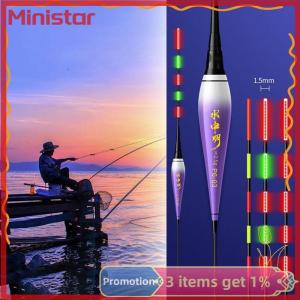 Ministar Smart LED Fishing Float 2Light Highly Sensitive Remind Buoy Gravity Sensor Glowing Electric Night Fishing Long Tail Float