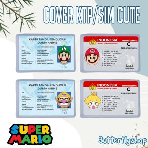 Cover Pelindung Kartu Identitas KTP SIM Karakter Super Mario Luig Wario Daesy Ryan Bowser Rosa Toad