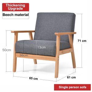 Ditto Nordic Sofa Chair 1/2/3/4 People Seats Sofa Cover Beech Wooden sASofa with Foam for Living Room