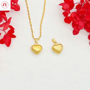 XT Jewellery Korea 24k Frosted Love Pendant Necklace Fashion Woman 916 Original Gold Plated