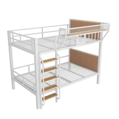 AUREO Bunk Bed Iron Frame Bed Loft Bed Bed Sheet Upper Layer Childrens Space Home Small Apartment Second Floor Elevated Bed