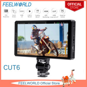 FEELWORLD CUT6 6 Inch Filed Camera DSLR Monitor with USB 2.0 Recorder Touchscreen Waveform HDR 4K HDMI Support Custom 3D LUT and Loop Out 1920x1080 Full HD