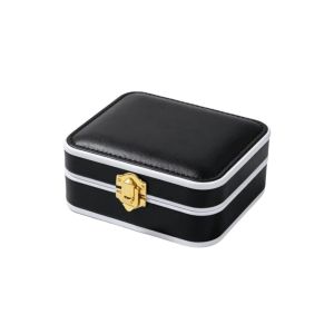 YVKEAY PU Leather Lockable Jewelry Box Lockable Double Layer Jewelry Storage Case Storage Organizer Vintage Portable Jewelry Case Travel