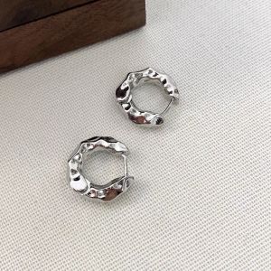 ต่างหูห่วงสีเงินสีทองตัวล็อกงานชุบ14Kไม่ดำน่ารักสไตล์มินิมอใส่ง่ายย