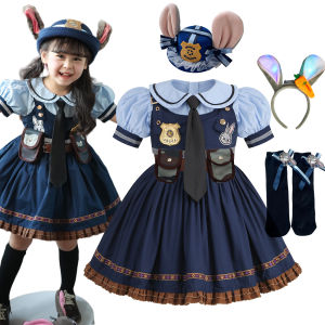 Zoo Rabbit Judy Cosplay Costume Girl Police Woman Role Playing Dress Halloween Classic CosPlay Outfits Stage Performance Sets