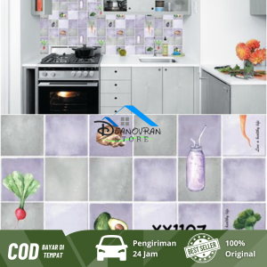 DNV - Wallpaper Dinding Dapur Dan Kamar Mandi Stiker Dapur Bahan Aluminium Foil 45CM X 5METER