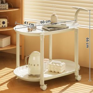 VALUEPULSE ABS Side Cabinet Trolley White 2/3 Layers Corner Table High Quality Movable Side Table